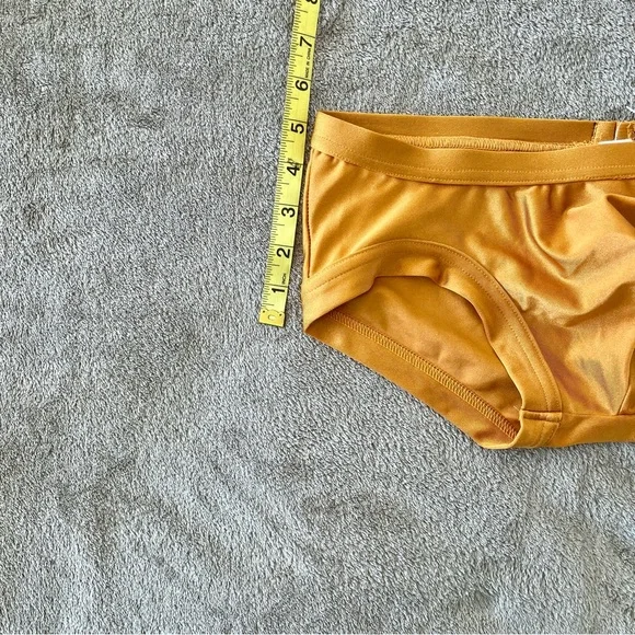 Men's Low Rise Square Cut Swim Trunks by N2N, unlined, orange - Picture 6 of 6